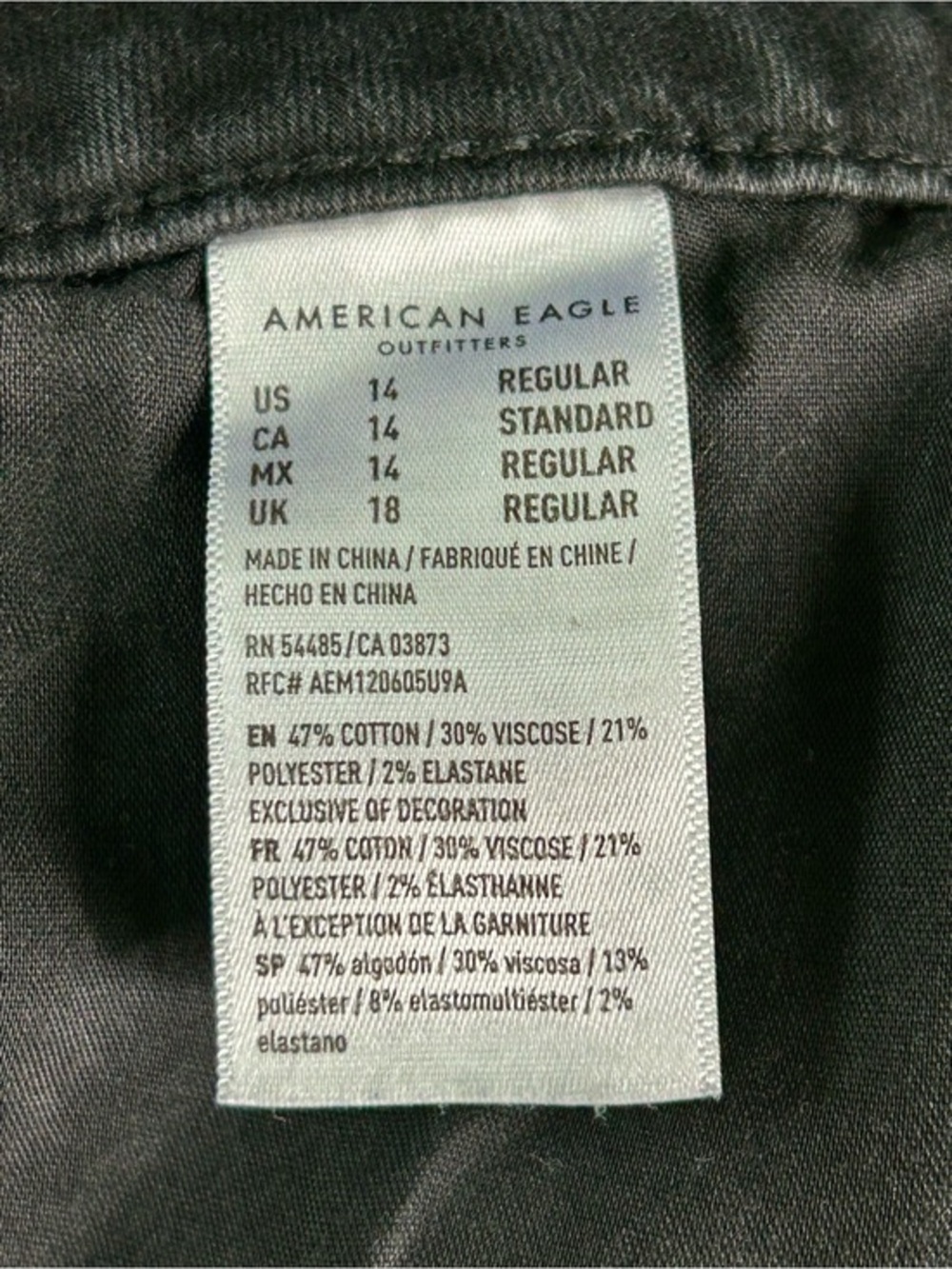 American Eagle High Rise Jegging Jeans Womens 14 Black Skinny Stretch Denim - Picture 10 of 11